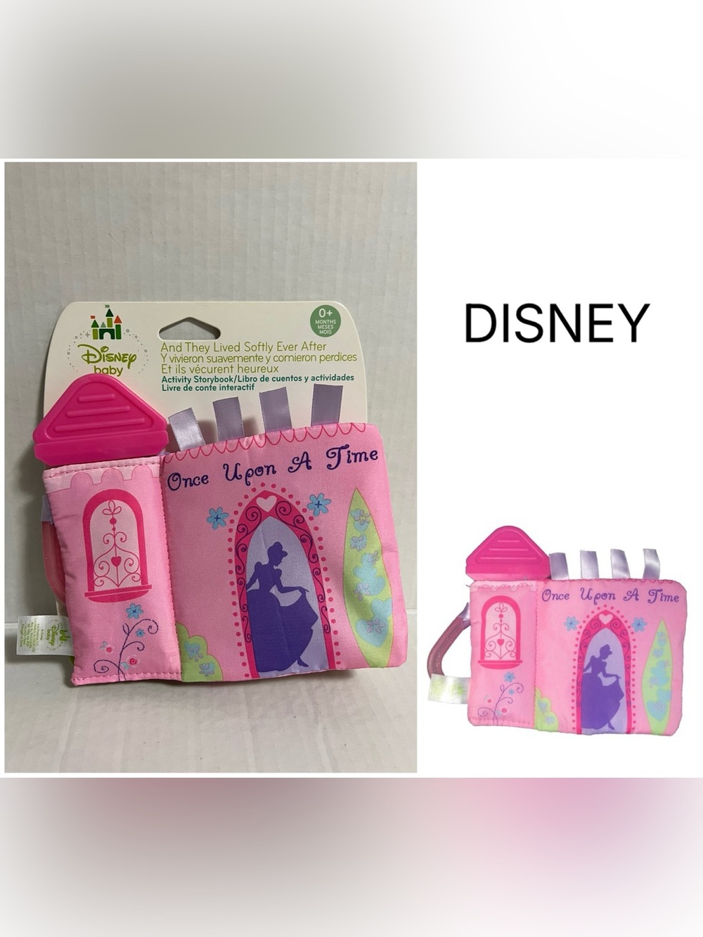 DISNEY BABY - NWT - INFANT DISNEY PRINCESS CINDERELLA ACTIVITY BOOK TEETHER TOY